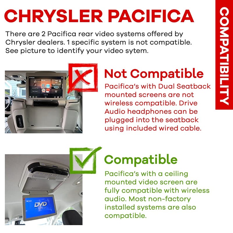 DRIVE AUDIO Headphone Compatible with Dodge & Chrysler uConnect VES Car OEM Video Systems Headset fits Town and Country Grand Caravan Durango Journey Ram Commander Grand Cherokee Patriot Wrangler - Image 2